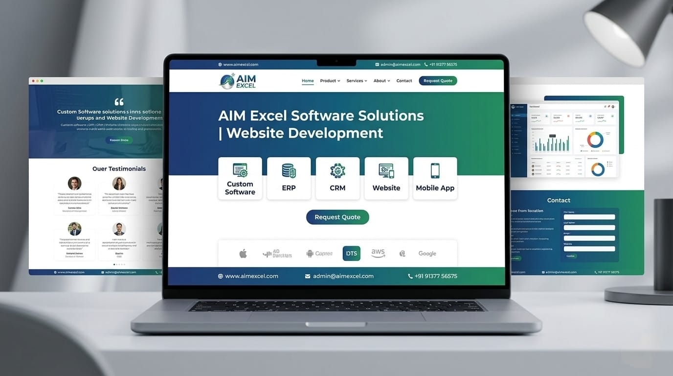 Business website development by AIM Excel Software Solutions